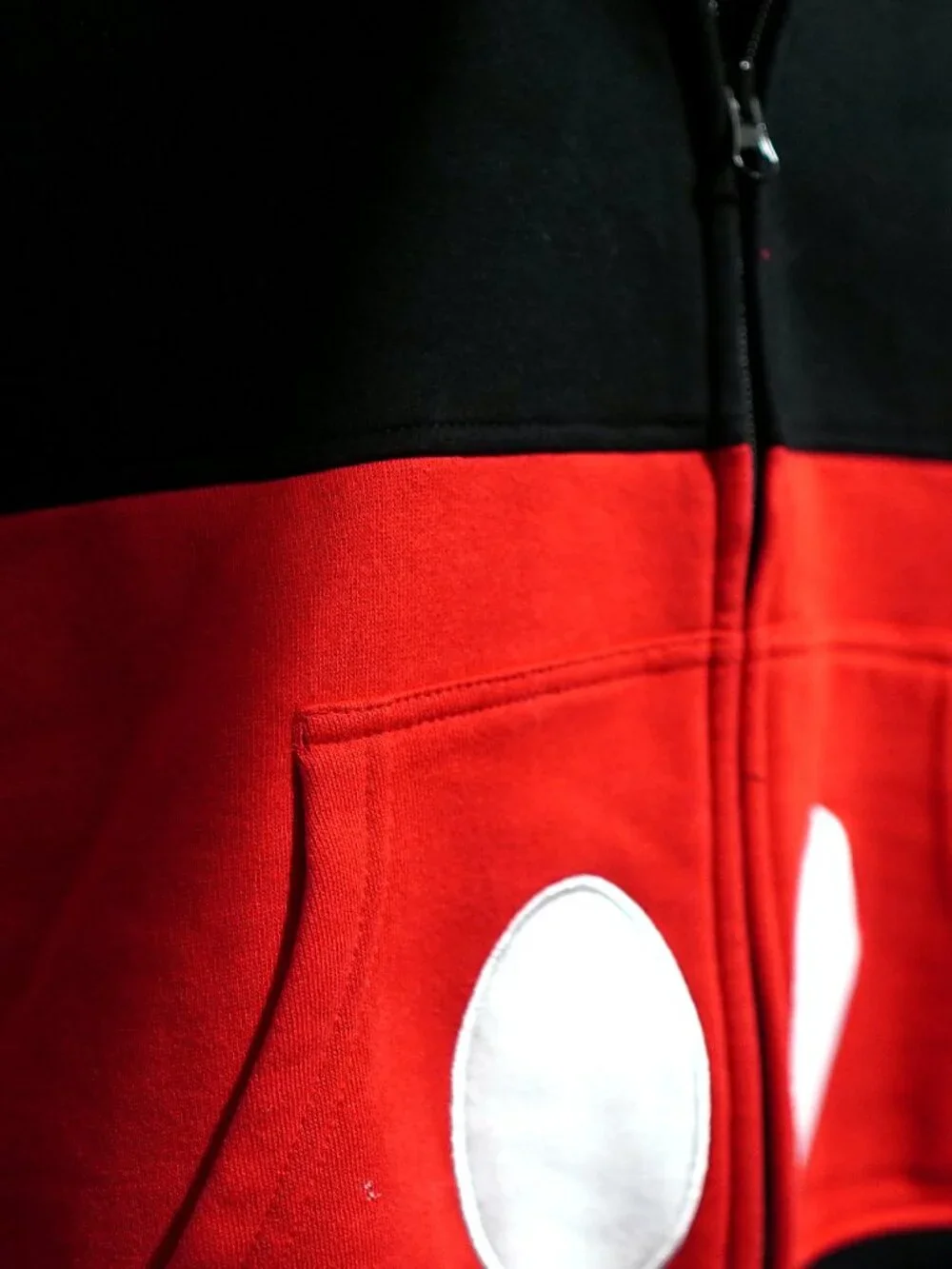 Disney Mickey Mouse Red Black Zip-Up Hoodie Youth Medium
